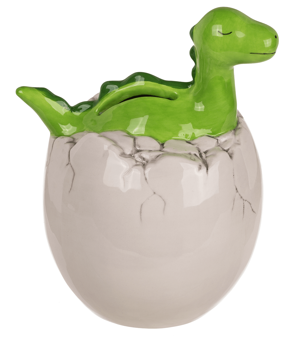 Saving bank with lock, Dino out of Egg,
