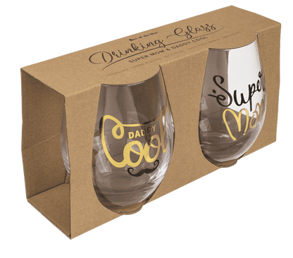 Drinking glass, Super Mom & Daddy Cool,