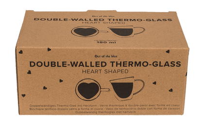 Double-walled thermo-glass with heart shape,