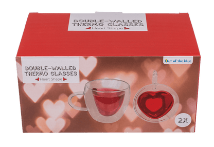 Double-walled thermo-glass with heart shape,
