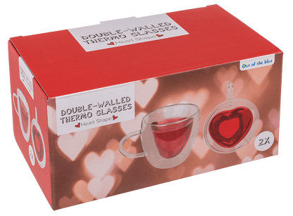 Double-walled thermo-glass with heart shape,