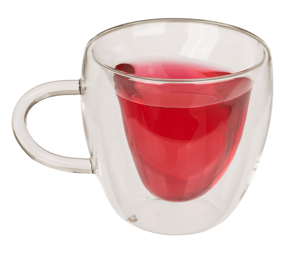 Double-walled thermo-glass with heart shape,