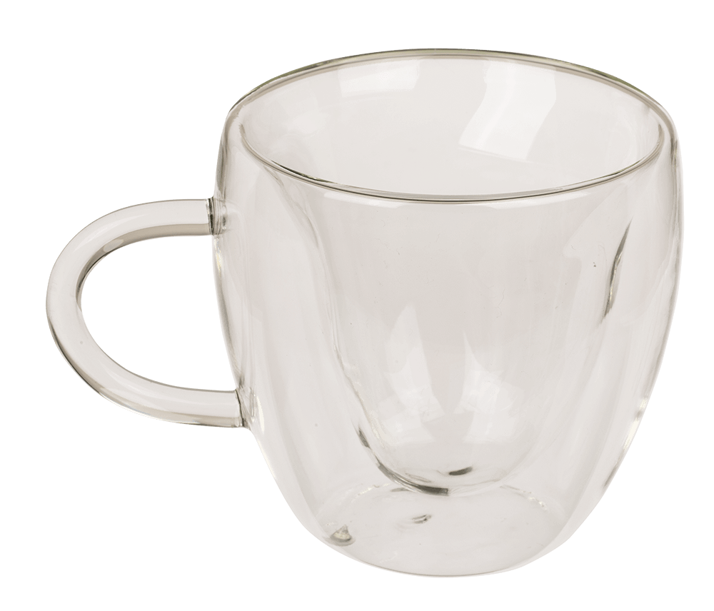 Double-walled thermo-glass with heart shape,