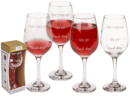 Wine glass, Good day, Bad day, Don't even ask,
