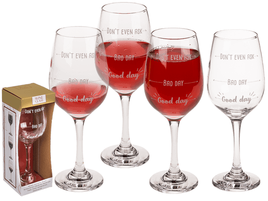 Wine glass, Good day, Bad day, Don't even ask,