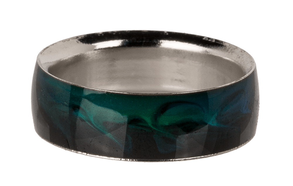 Stainless steel mood ring, Waves,