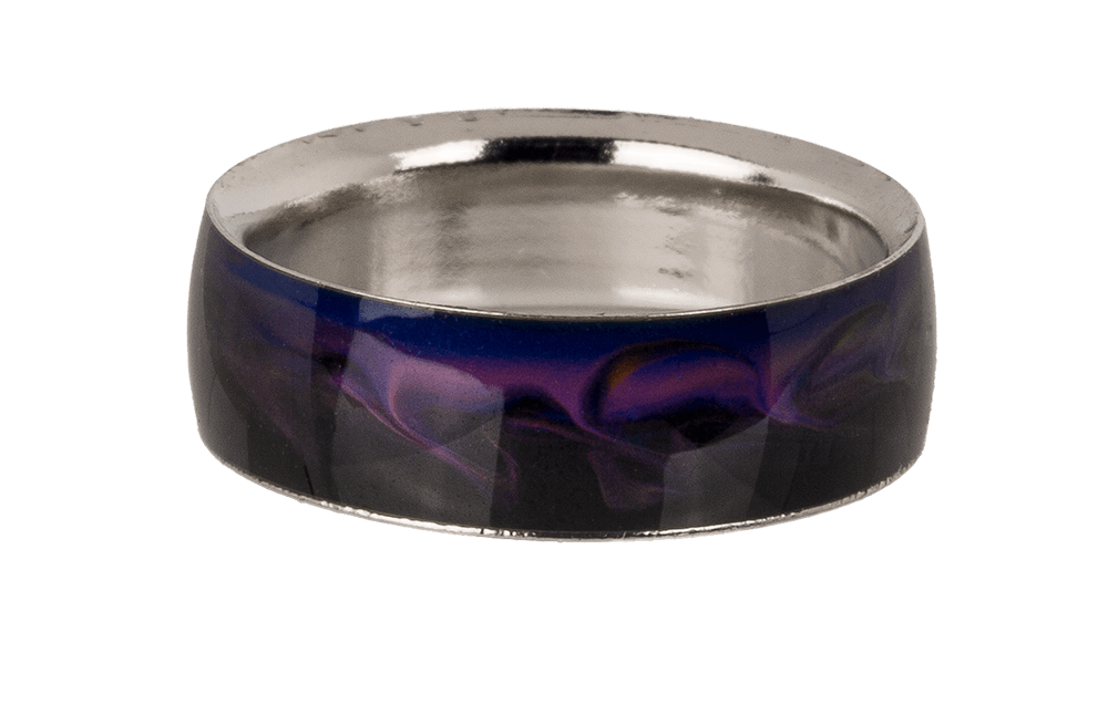 Stainless steel mood ring, Waves,