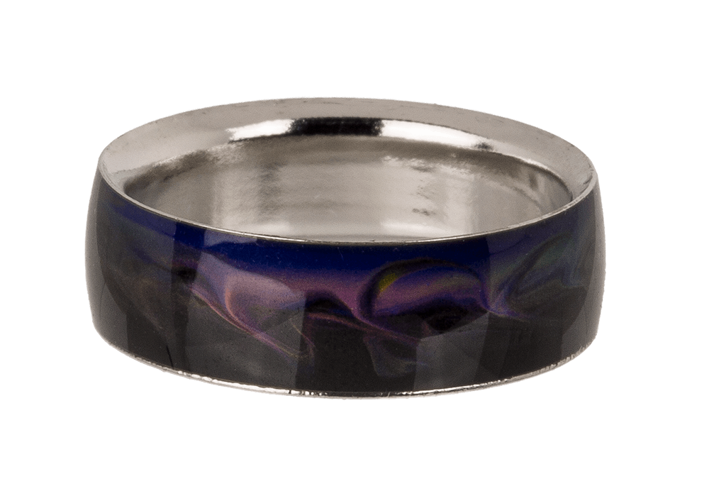 Stainless steel mood ring, Waves,