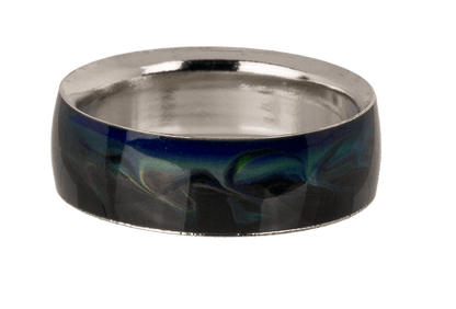 Stainless steel mood ring, Waves,