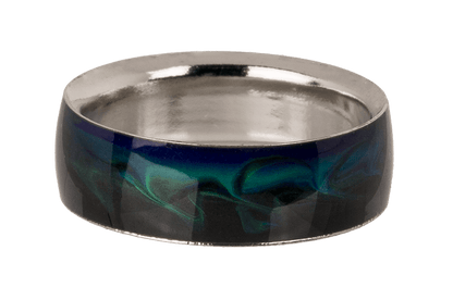 Stainless steel mood ring, Waves,