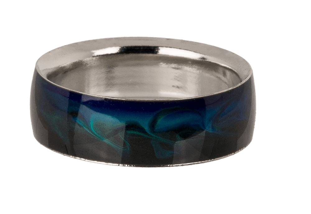 Stainless steel mood ring, Waves,