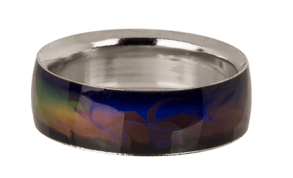 Stainless steel mood ring, Waves,