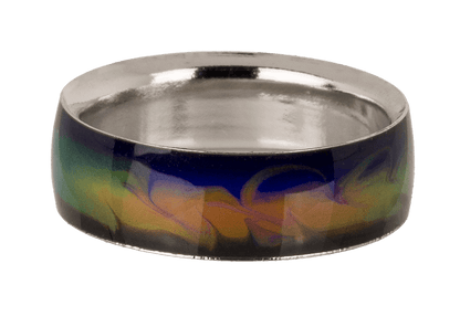 Stainless steel mood ring, Waves,