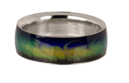 Stainless steel mood ring, Waves,