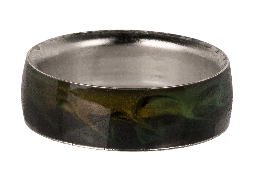 Stainless steel mood ring, Waves,