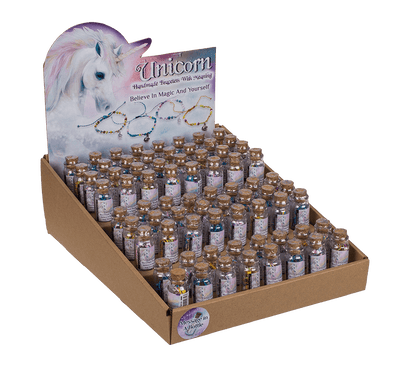 Textile bracelet with glass beads & metal pendant,