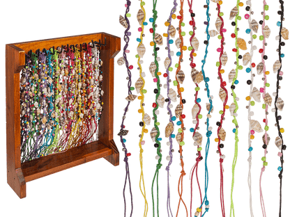 Textile bracelet with mussels & glass pearls,