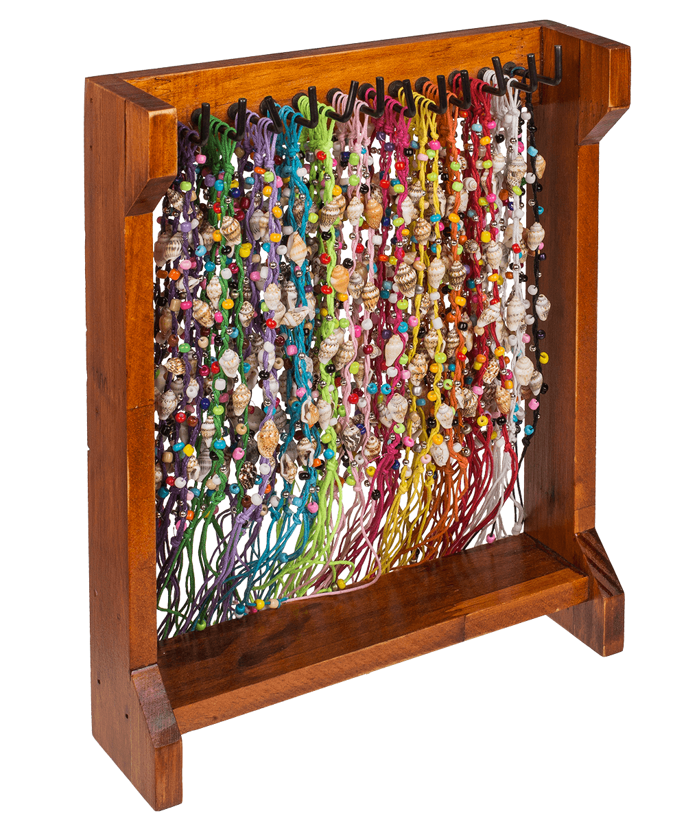 Textile bracelet with mussels & glass pearls,