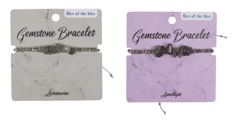 Glass bracelet with gemstones,