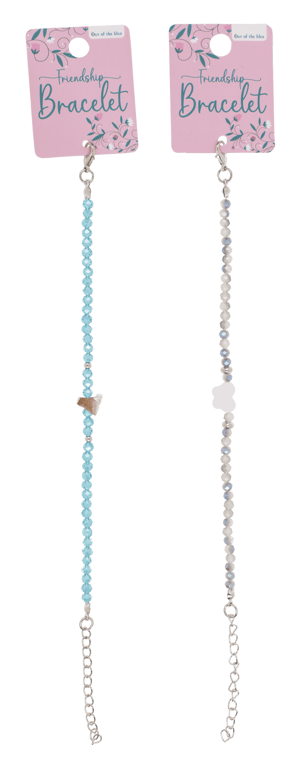 Metal bracelet with glass beads, Shiny,