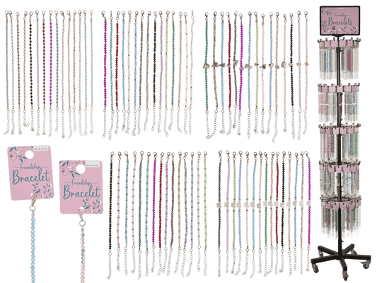 Metal bracelet with glass beads, Shiny,