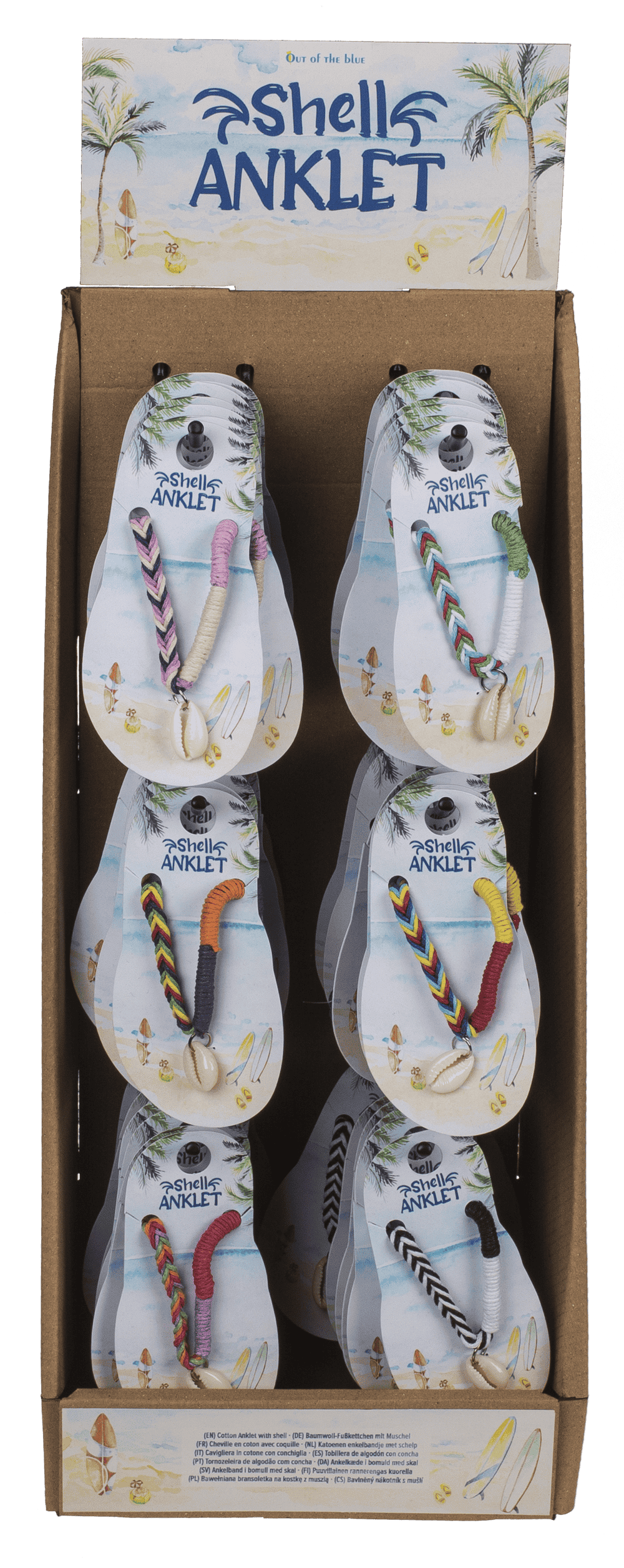 Anklet with shell decor, made of cotton,