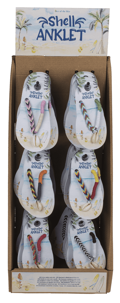 Anklet with shell decor, made of cotton,