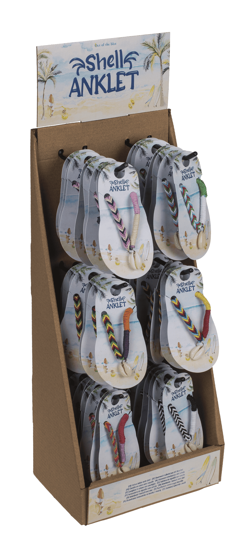 Anklet with shell decor, made of cotton,