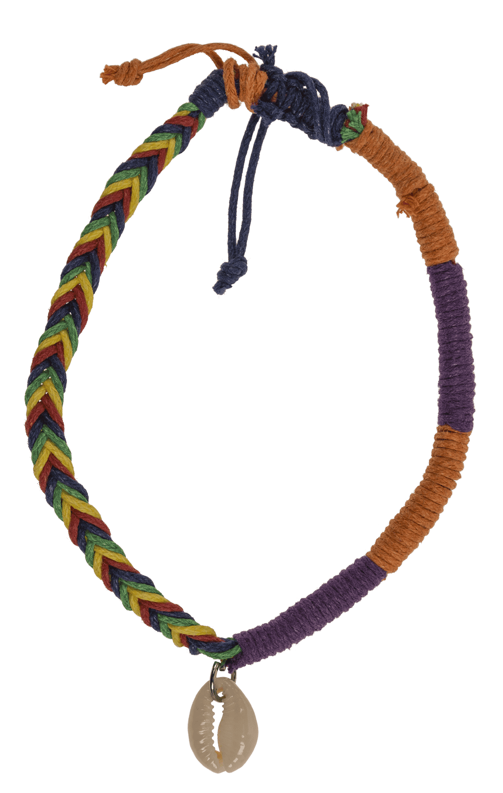 Anklet with shell decor, made of cotton,