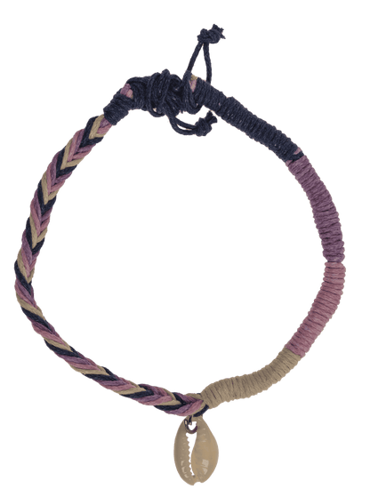 Anklet with shell decor, made of cotton,