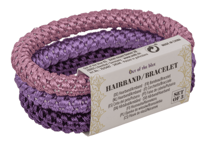 Textile hairband/bracelet, Purpls Shades,