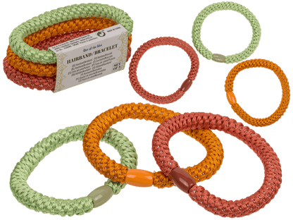 Textile hairband/bracelet, Colourful Mix
