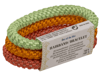 Textile hairband/bracelet, Colourful Mix