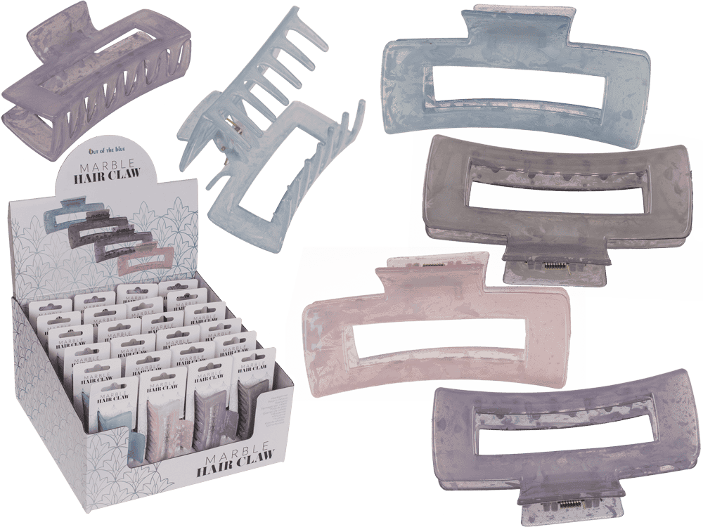 Hair claw, angular, Marble,