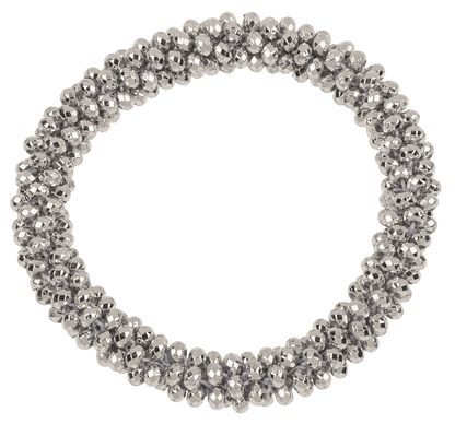 Textile hairband/bracelet with plastic beads,