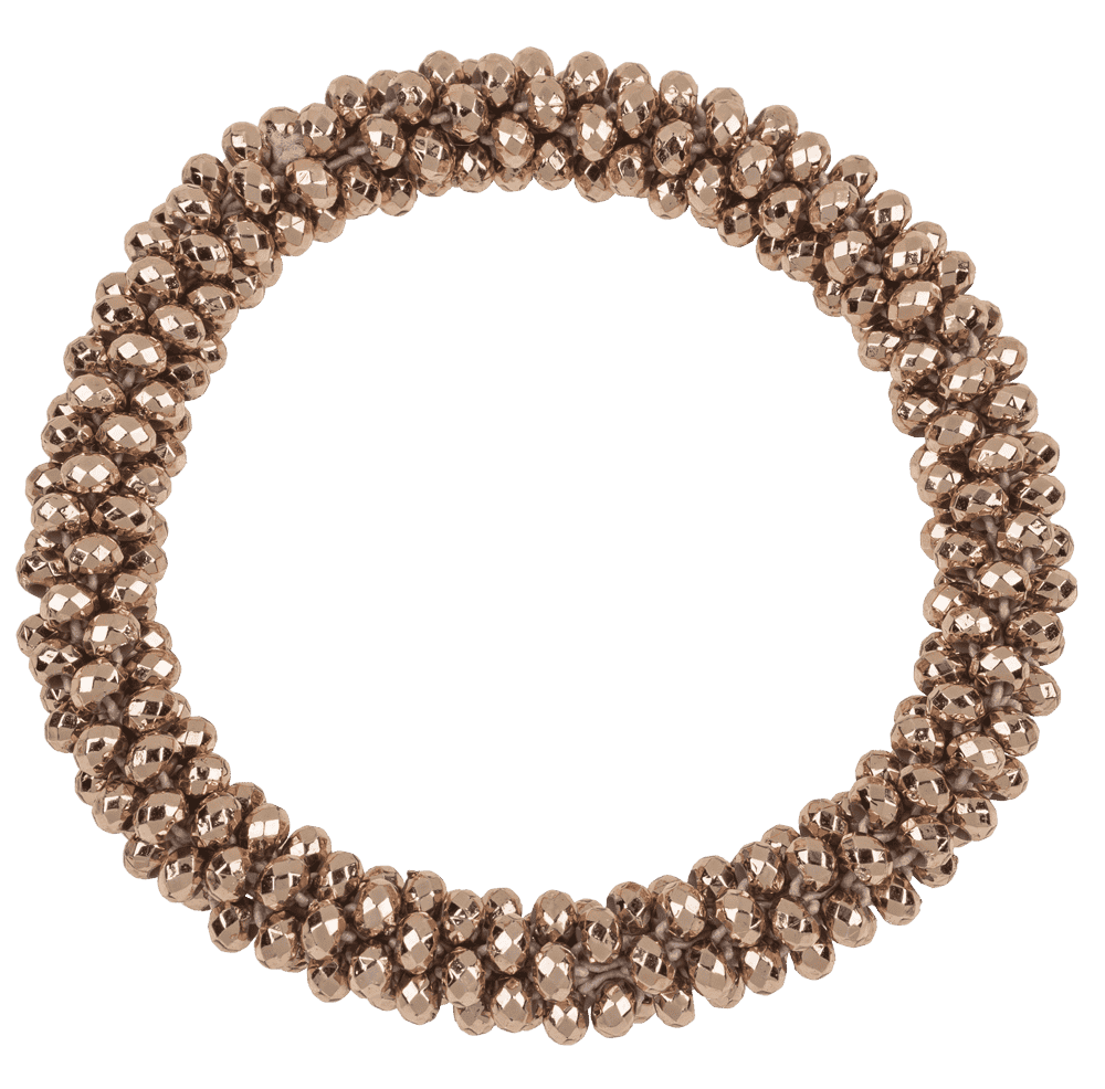 Textile hairband/bracelet with plastic beads,