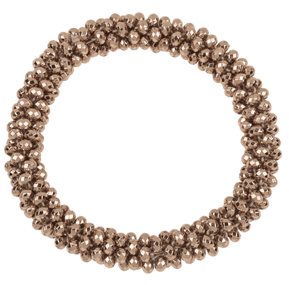 Textile hairband/bracelet with plastic beads,