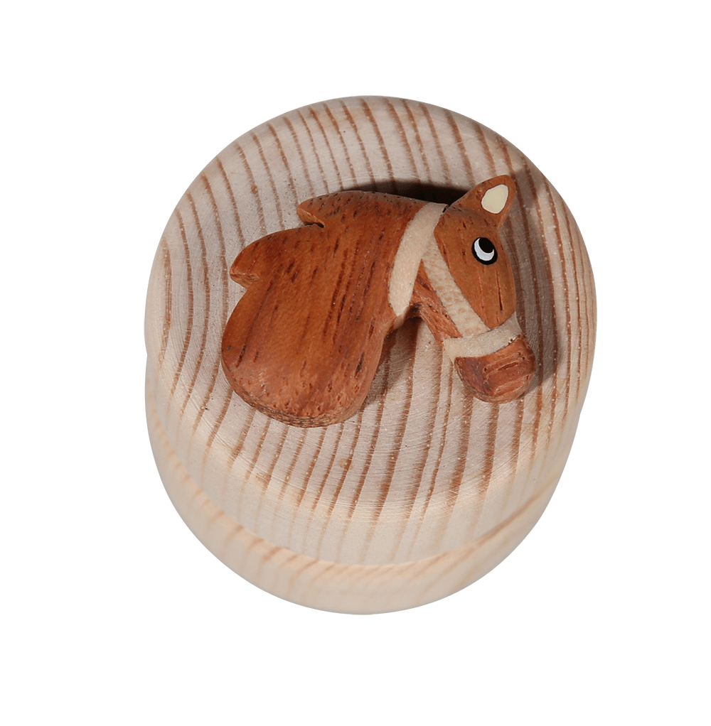Natural wood milk teeth jar, Animals,