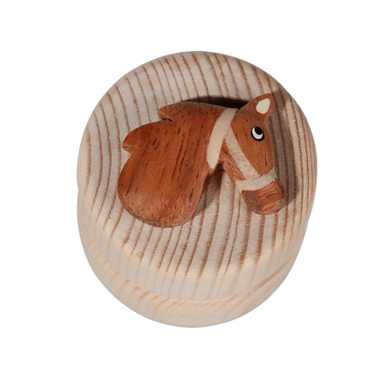 Natural wood milk teeth jar, Animals,