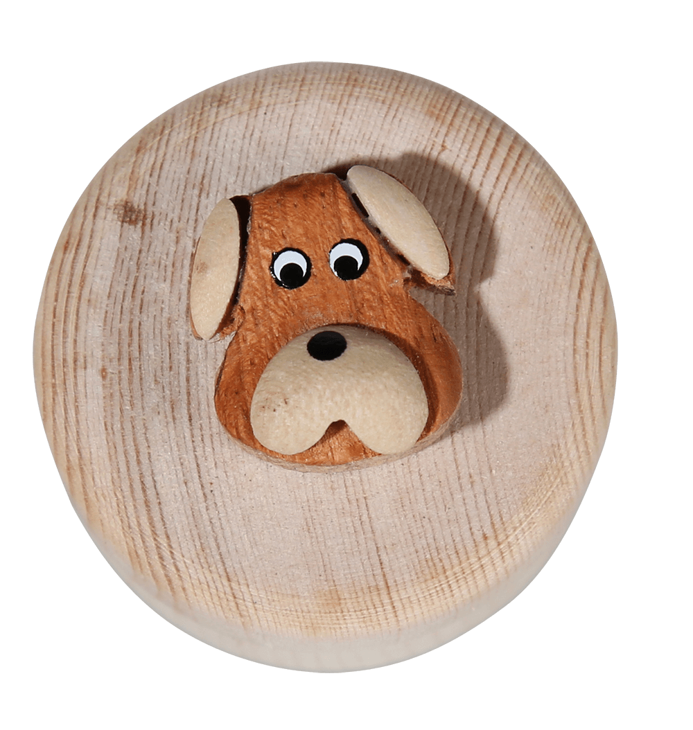 Natural wood milk teeth jar, Animals,