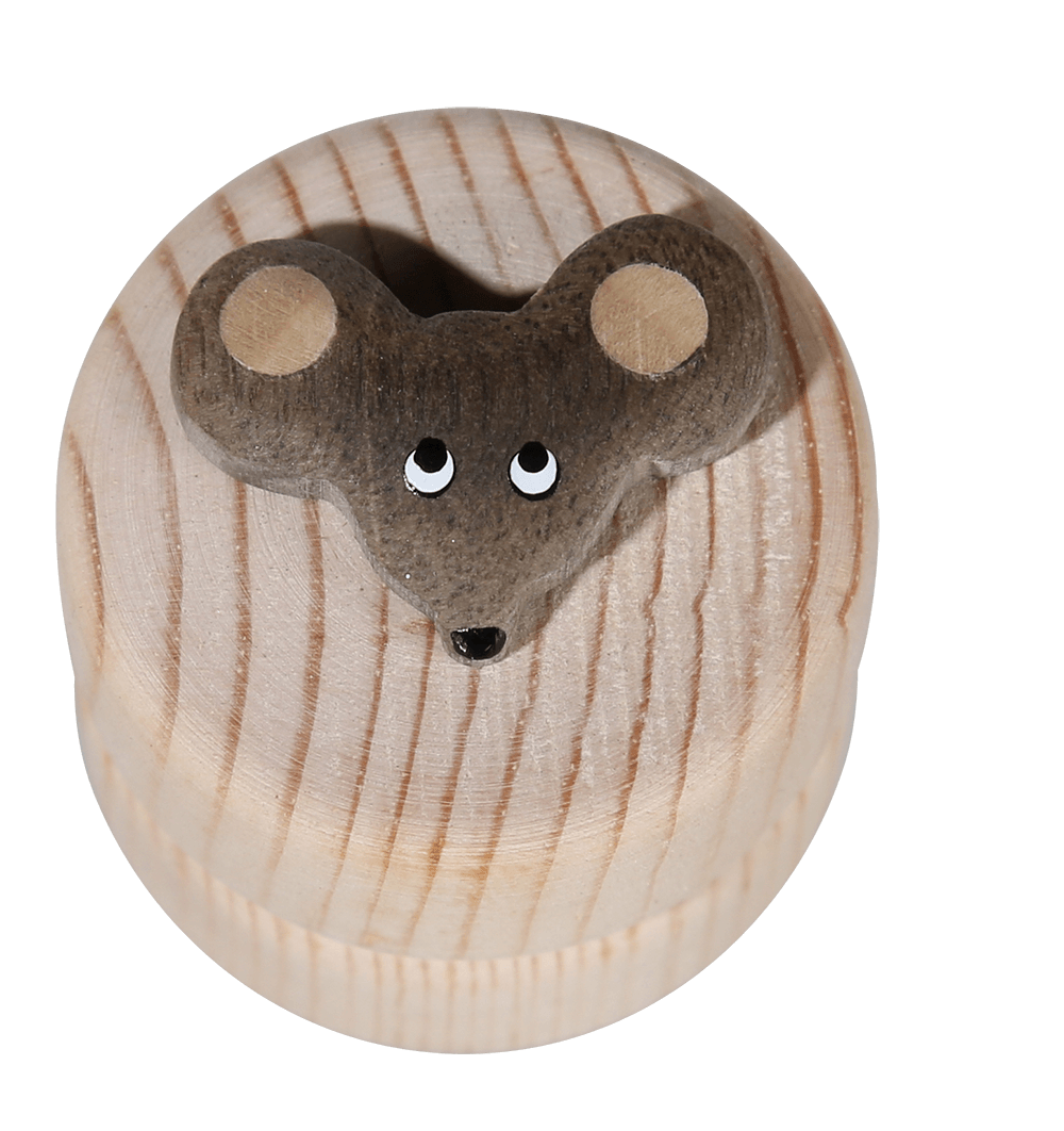 Natural wood milk teeth jar, Animals,