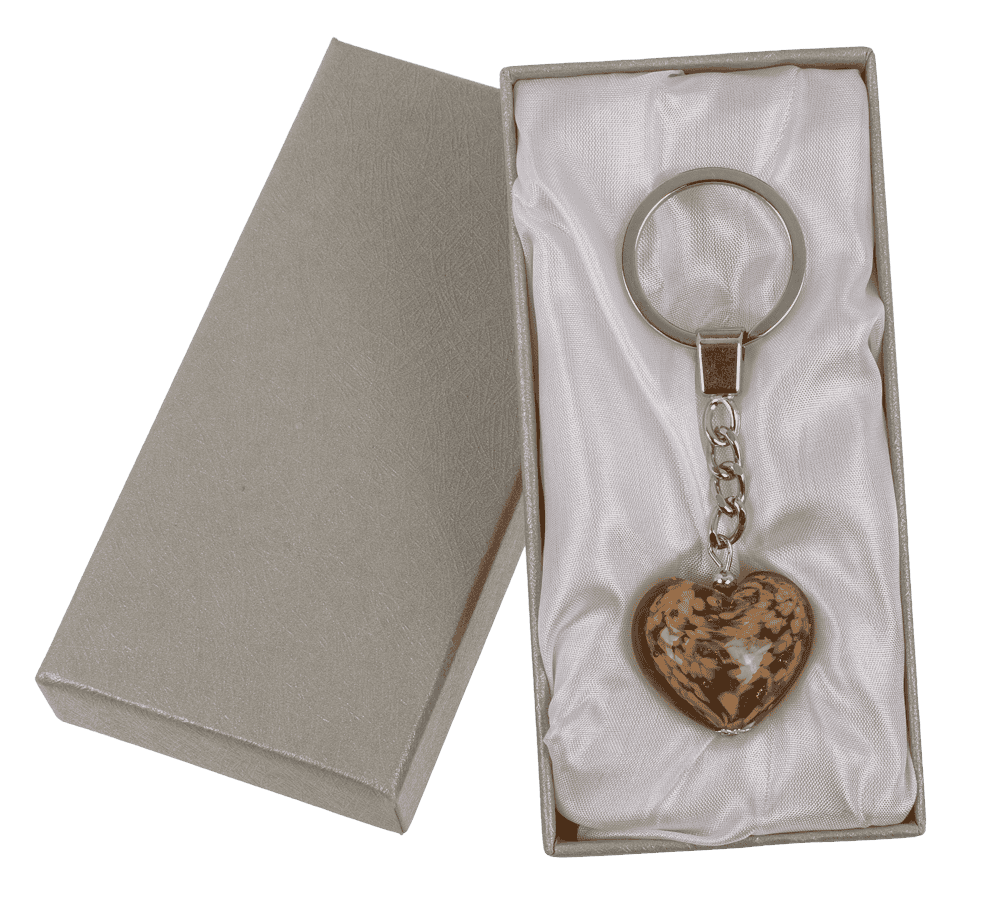 Keyring, glass heart,