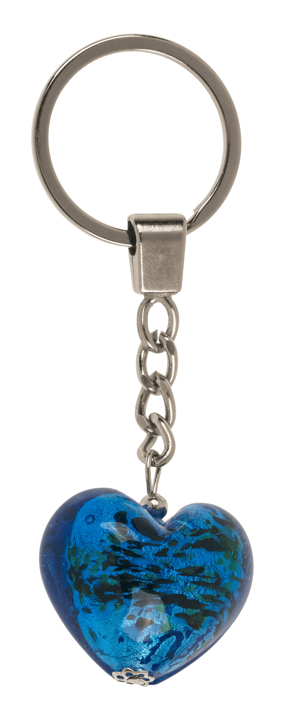 Keyring, glass heart,