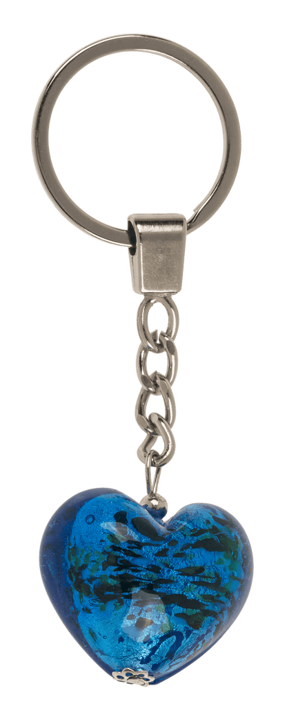 Keyring, glass heart,