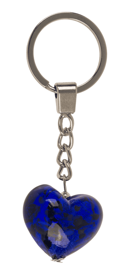 Keyring, glass heart,