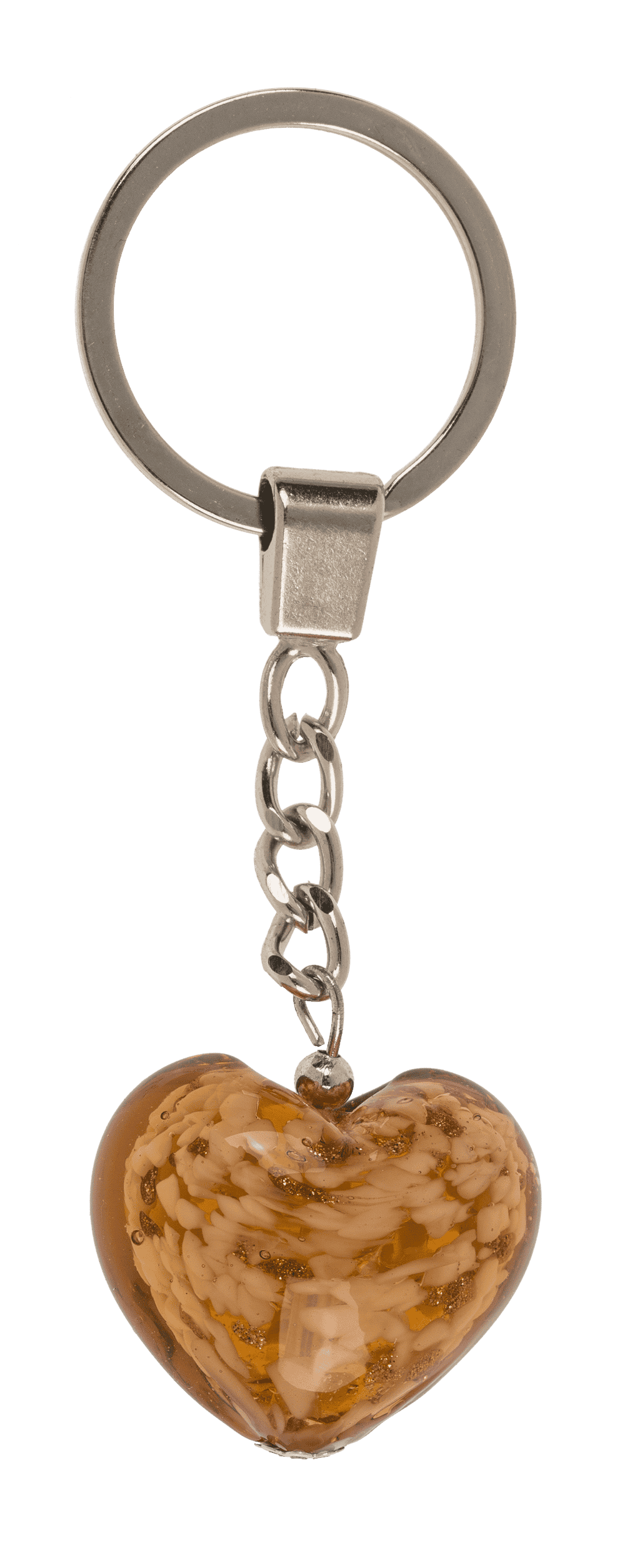 Keyring, glass heart,