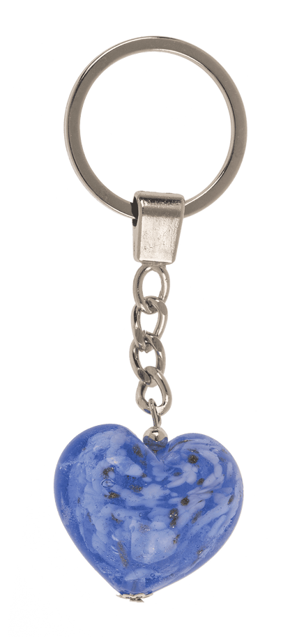 Keyring, glass heart,