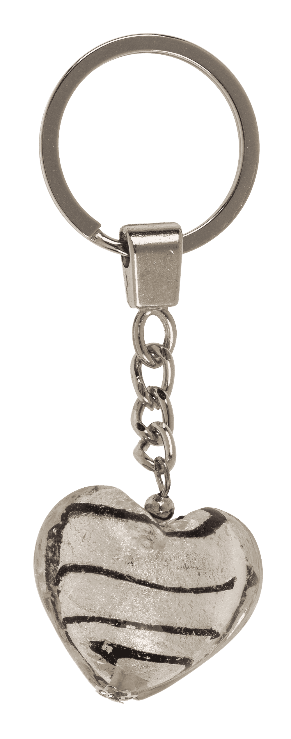 Keyring, glass heart,