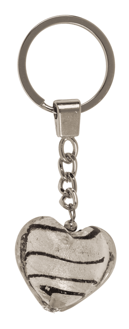 Keyring, glass heart,