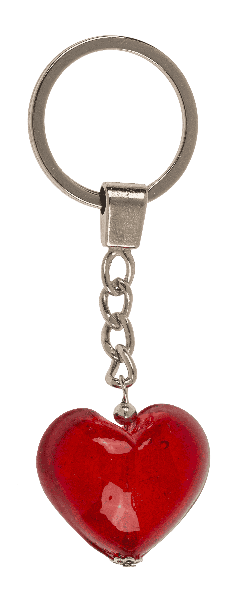 Keyring, glass heart,